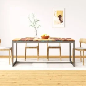 Esstisch aus massivem Sheeshamholz und Stahl 180 cm von vidaXL, Küchen- und Esstische - Ref: Foro24-244797, Preis: 329,74 €, ...