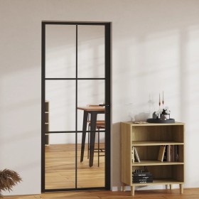 Innentür ESG-Glas und schwarzes Aluminium 83x201,5 cm von vidaXL, Türen für zu Hause - Ref: Foro24-151203, Preis: 201,30 €, R...