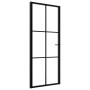 Puerta interior vidrio ESG y aluminio negro 83x201,5 cm de vidaXL, Puertas para el hogar - Ref: Foro24-151203, Precio: 201,19...