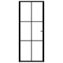Puerta interior vidrio ESG y aluminio negro 83x201,5 cm de vidaXL, Puertas para el hogar - Ref: Foro24-151203, Precio: 201,19...