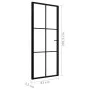 Innentür ESG-Glas und schwarzes Aluminium 83x201,5 cm von vidaXL, Türen für zu Hause - Ref: Foro24-151203, Preis: 215,94 €, R...