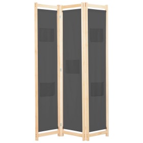 Biombo divisor de 3 paneles de tela gris 120x170x4 cm de vidaXL, Divisores de ambientes - Ref: Foro24-248175, Precio: 50,35 €...
