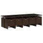 Set comedor de jardín 11 pzas y cojines ratán sintético marrón