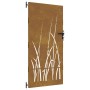 Puerta de jardín acero corten diseño hierba 85x200 cm