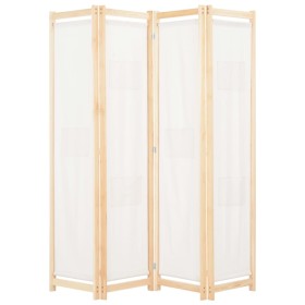 Divider screen with 4 cream fabric panels 160x170x4 cm by vidaXL, Room dividers - Ref: Foro24-248173, Price: 60,75 €, Discoun...