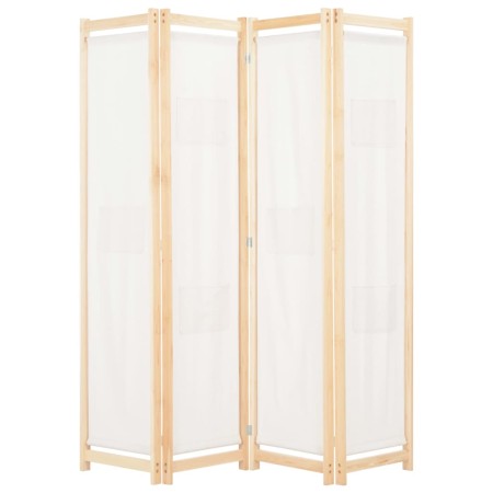 Trennwand mit 4 cremefarbenen Stoffbahnen 160x170x4 cm von vidaXL, Raumteiler - Ref: Foro24-248173, Preis: 60,51 €, Rabatt: %