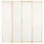 Divider screen with 4 cream fabric panels 160x170x4 cm by vidaXL, Room dividers - Ref: Foro24-248173, Price: 59,57 €, Discoun...