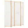 Divider screen with 4 cream fabric panels 160x170x4 cm by vidaXL, Room dividers - Ref: Foro24-248173, Price: 59,57 €, Discoun...