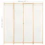 Divider screen with 4 cream fabric panels 160x170x4 cm by vidaXL, Room dividers - Ref: Foro24-248173, Price: 59,57 €, Discoun...