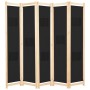 Divider screen with 5 black fabric panels 200x170x4 cm by vidaXL, Room dividers - Ref: Foro24-248185, Price: 80,01 €, Discoun...