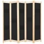 Trennwand mit 5 schwarzen Stoffbahnen 200x170x4 cm von vidaXL, Raumteiler - Ref: Foro24-248185, Preis: 78,49 €, Rabatt: %