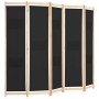 Divider screen with 5 black fabric panels 200x170x4 cm by vidaXL, Room dividers - Ref: Foro24-248185, Price: 80,01 €, Discoun...