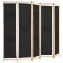 Trennwand mit 5 schwarzen Stoffbahnen 200x170x4 cm von vidaXL, Raumteiler - Ref: Foro24-248185, Preis: 78,49 €, Rabatt: %