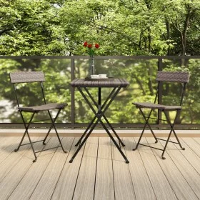 Folding cafe furniture 3 pieces gray synthetic rattan by vidaXL, Garden sets - Ref: Foro24-319991, Price: 114,09 €, Discount: %