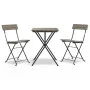 Zusammenklappbare Café-Möbel, 3-teilig, graues synthetisches Rattan von vidaXL, Gartensets - Ref: Foro24-319991, Preis: 114,0...