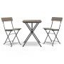 Zusammenklappbare Café-Möbel, 3-teilig, graues synthetisches Rattan von vidaXL, Gartensets - Ref: Foro24-319991, Preis: 115,5...