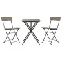 Zusammenklappbare Café-Möbel, 3-teilig, graues synthetisches Rattan von vidaXL, Gartensets - Ref: Foro24-319991, Preis: 114,0...