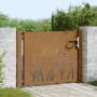 Puerta de jardín acero corten diseño hierba 105x105 cm