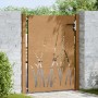 Puerta de jardín acero corten diseño hierba 105x130 cm