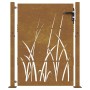 Puerta de jardín acero corten diseño hierba 105x130 cm