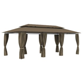 Gazebo with taupe gray curtains 180g/m² 600x298x270 cm by vidaXL, Tents and gazebos - Ref: Foro24-312247, Price: 423,35 €, Di...