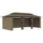 Pavillon mit taupegrauen Vorhängen, 180 g/m², 600 x 298 x 270 cm von vidaXL, Zelte und Pavillons - Ref: Foro24-312247, Preis:...