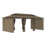 Pavillon mit taupegrauen Vorhängen, 180 g/m², 600 x 298 x 270 cm von vidaXL, Zelte und Pavillons - Ref: Foro24-312247, Preis:...