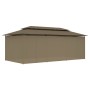 Cenador con cortinas gris taupe 180g/m² 600x298x270 cm de vidaXL, Carpas y cenadores - Ref: Foro24-312247, Precio: 411,79 €, ...