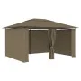 Garden canopy with taupe gray curtains 4x3 m 180 g/m² by vidaXL, Tents and gazebos - Ref: Foro24-312232, Price: 312,40 €, Dis...