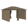 Garden canopy with taupe gray curtains 4x3 m 180 g/m² by vidaXL, Tents and gazebos - Ref: Foro24-312232, Price: 318,77 €, Dis...