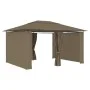Garden canopy with taupe gray curtains 4x3 m 180 g/m² by vidaXL, Tents and gazebos - Ref: Foro24-312232, Price: 312,40 €, Dis...