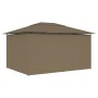 Garden canopy with taupe gray curtains 4x3 m 180 g/m² by vidaXL, Tents and gazebos - Ref: Foro24-312232, Price: 318,77 €, Dis...