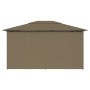 Garden canopy with taupe gray curtains 4x3 m 180 g/m² by vidaXL, Tents and gazebos - Ref: Foro24-312232, Price: 318,77 €, Dis...