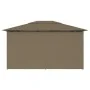 Garden canopy with taupe gray curtains 4x3 m 180 g/m² by vidaXL, Tents and gazebos - Ref: Foro24-312232, Price: 312,40 €, Dis...