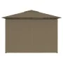 Garden canopy with taupe gray curtains 4x3 m 180 g/m² by vidaXL, Tents and gazebos - Ref: Foro24-312232, Price: 312,40 €, Dis...