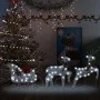 Schlitten- und Rentiergarten-Weihnachtsdekoration 60 LED Silber von vidaXL, Weihnachtsbeleuchtung - Ref: Foro24-289978, Preis...