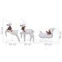 Schlitten- und Rentiergarten-Weihnachtsdekoration 60 LED Silber von vidaXL, Weihnachtsbeleuchtung - Ref: Foro24-289978, Preis...