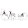 Schlitten- und Rentiergarten-Weihnachtsdekoration 60 LED Silber von vidaXL, Weihnachtsbeleuchtung - Ref: Foro24-289978, Preis...