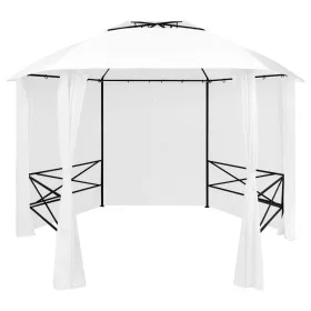 Garden canopy with white curtains 360x312x265cm 180 g/m² by vidaXL, Tents and gazebos - Ref: Foro24-312234, Price: 296,24 €, ...