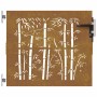 Puerta de jardín acero corten diseño bambú 85x75 cm