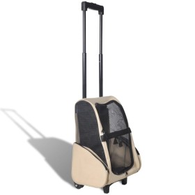 Carro plegable para mascotas multiusos beige