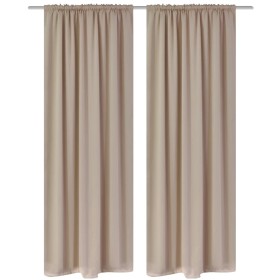 2 cortinas oscuras con jaretas blanco crema blackout 135 x 245 cm de vidaXL, Cortinas y visillos - Ref: Foro24-130374, Precio...