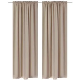 2 dark curtains with blackout cream white drawstrings 135 x 245 cm by vidaXL, Curtains and curtains - Ref: Foro24-130374, Pri...