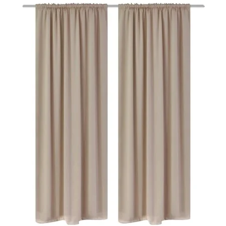 2 dark curtains with blackout cream white drawstrings 135 x 245 cm by vidaXL, Curtains and curtains - Ref: Foro24-130374, Pri...