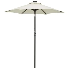 Sand-colored aluminum umbrella with LED lights 200x211 cm by vidaXL, Umbrellas - Ref: Foro24-313557, Price: 87,08 €, Discount: %