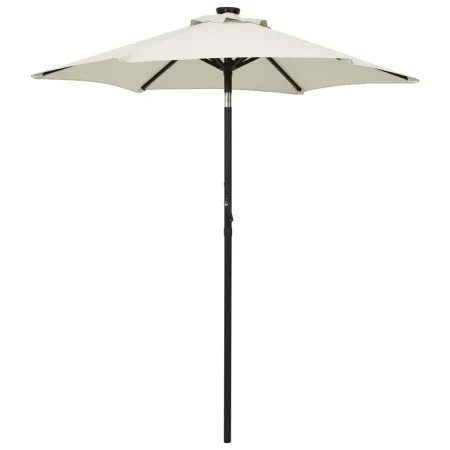 Sandfarbener Aluminiumschirm mit LED-Leuchten 200x211 cm von vidaXL, Sonnenschirme - Ref: Foro24-313557, Preis: 87,08 €, Raba...