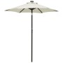 Sandfarbener Aluminiumschirm mit LED-Leuchten 200x211 cm von vidaXL, Sonnenschirme - Ref: Foro24-313557, Preis: 89,26 €, Raba...