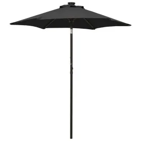 Regenschirm mit schwarzen Aluminium-LED-Leuchten 200x211 cm von vidaXL, Sonnenschirme - Ref: Foro24-313563, Preis: 77,22 €, R...