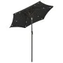 Regenschirm mit schwarzen Aluminium-LED-Leuchten 200x211 cm von vidaXL, Sonnenschirme - Ref: Foro24-313563, Preis: 77,22 €, R...