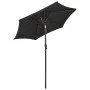 Regenschirm mit schwarzen Aluminium-LED-Leuchten 200x211 cm von vidaXL, Sonnenschirme - Ref: Foro24-313563, Preis: 77,22 €, R...
